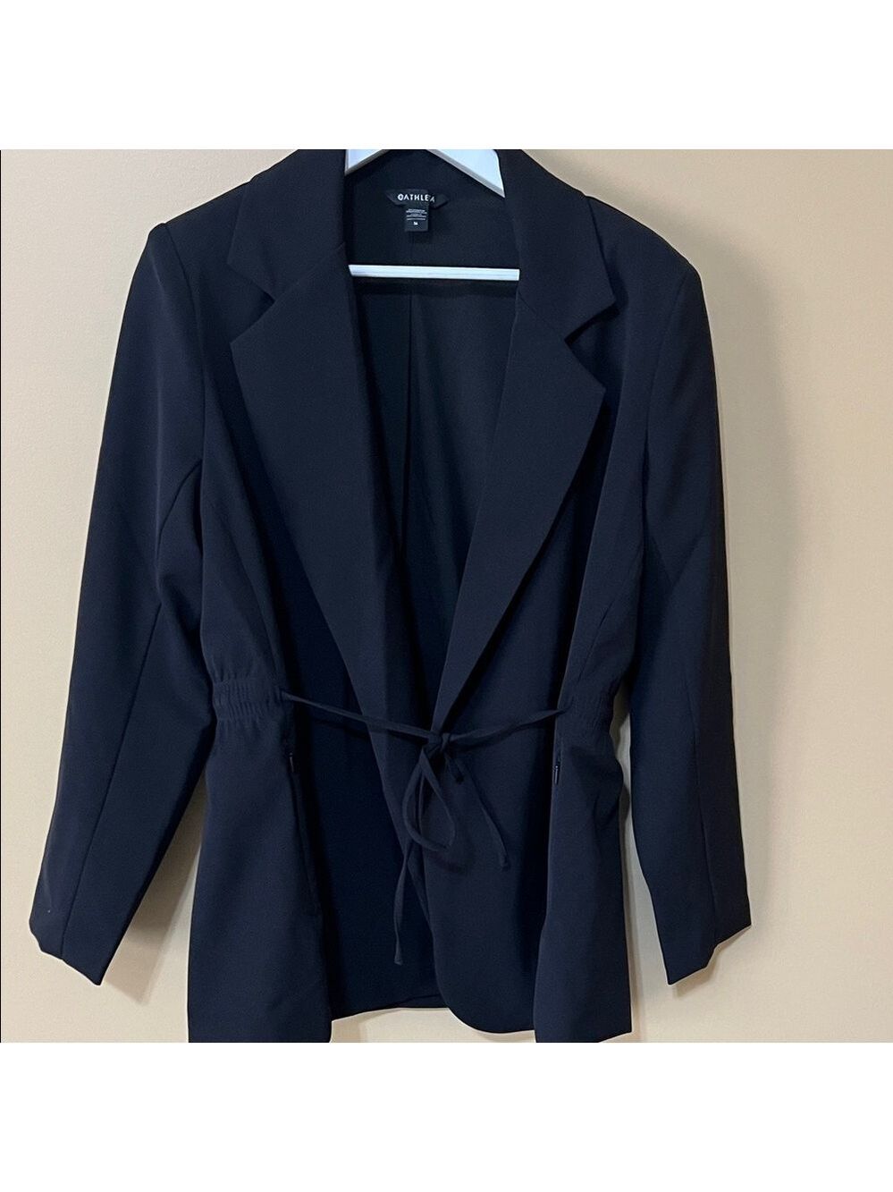 ATHLETA  Black Women's Blazer with Tie Waist. SIZE 16. New.